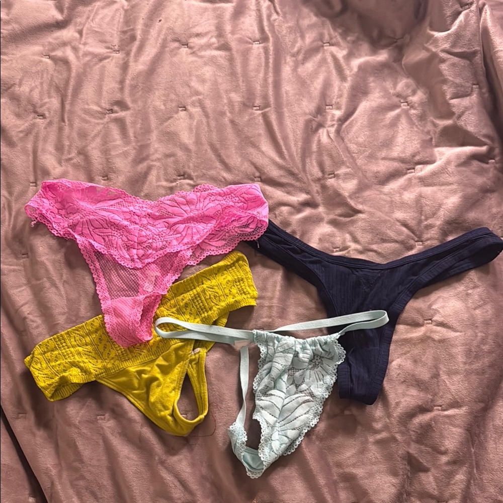 Aerie Colorful Lace Thong Set
